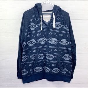 American Eagle | Blue Aztec Print Hoodie